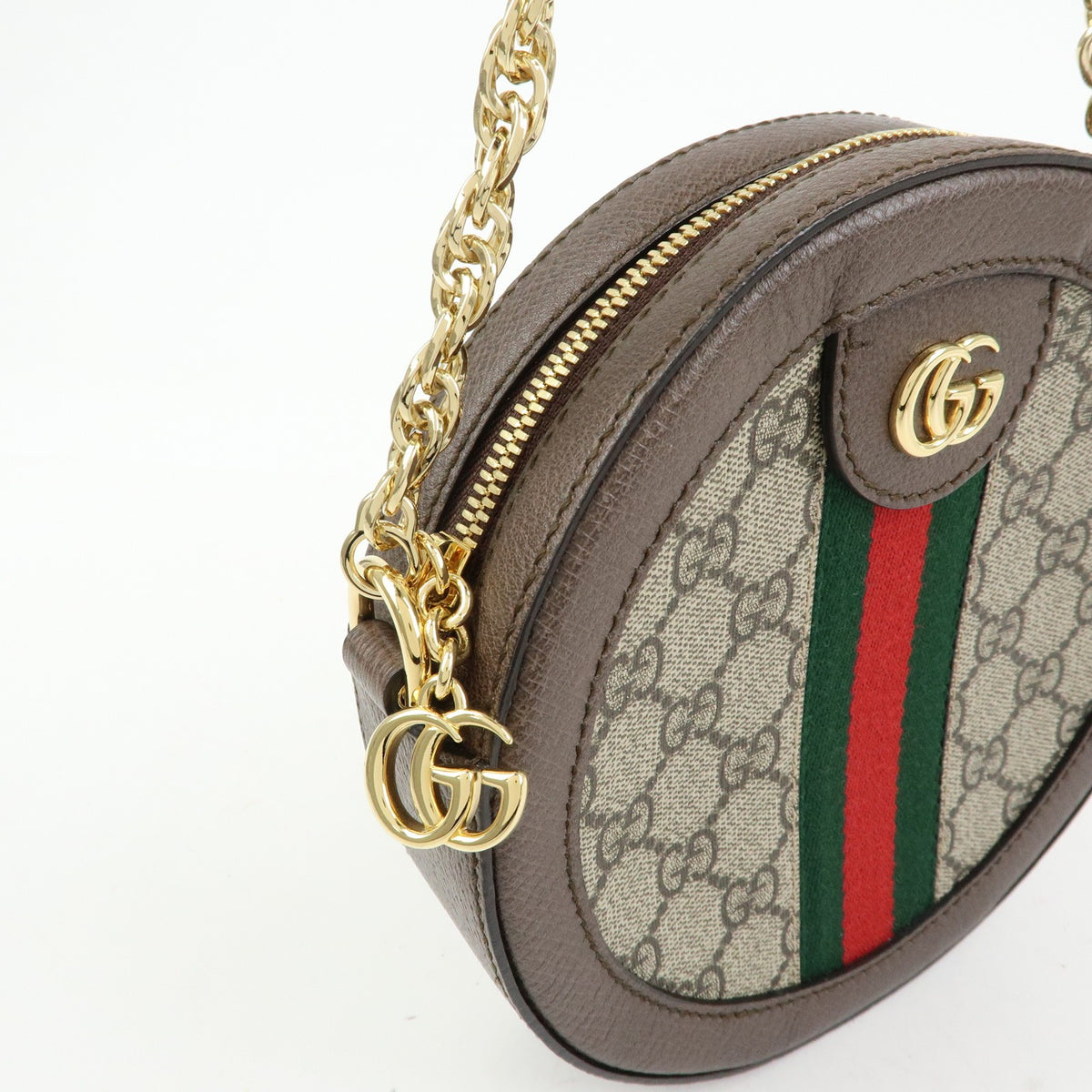 Gucci Ophidia Round Gg Coated Canvas Beige Canvas Shoulder Bag Bag (Pre-Owned)