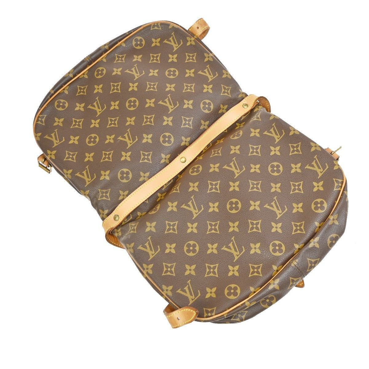 Louis Vuitton Saumur Monogram Brown Canvas Shoulder Bag Bag (Pre-Owned)