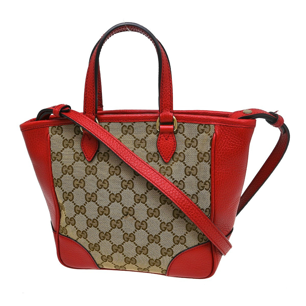 Gucci Bree Tote Gg Canvas With Leather Beige Canvas Handbag (Pre-Owned)