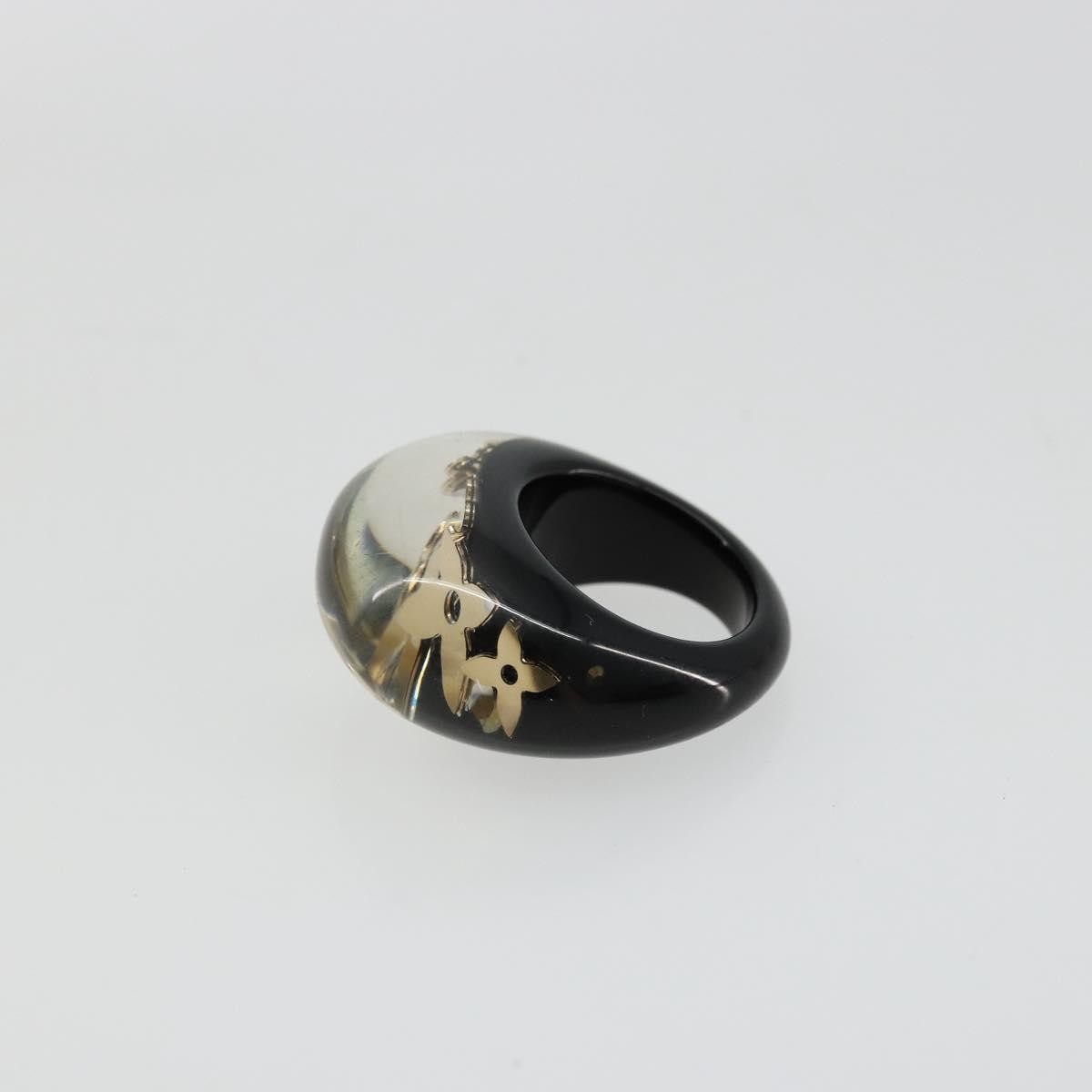 Louis Vuitton Inclusion Resin Black Plastic Ring Jewelry (Pre-Owned)
