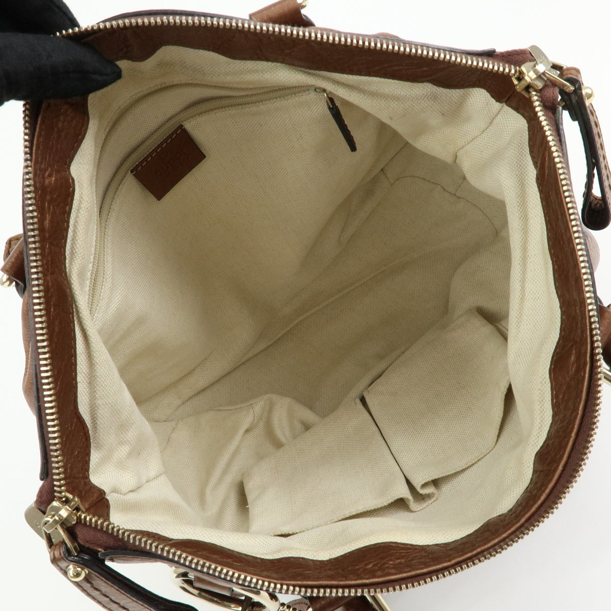 Gucci Sukey Top Handle Satchel Leather Brown Leather Handbag (Pre-Owned)