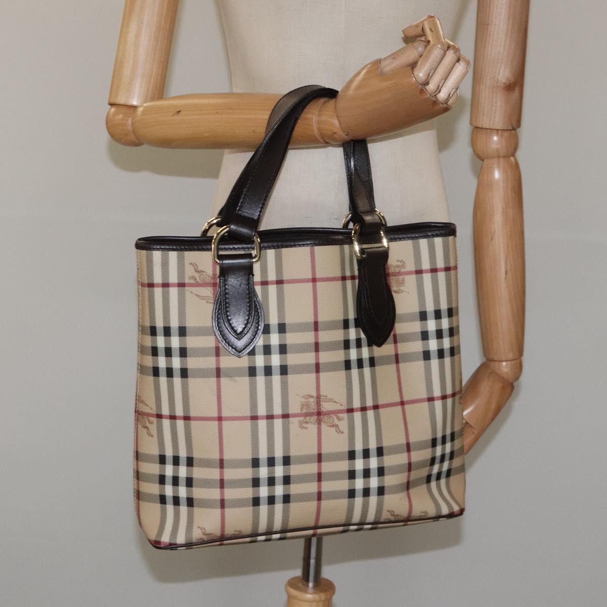 Burberry Nova Check Beige Canvas Tote Bag (Pre-Owned)