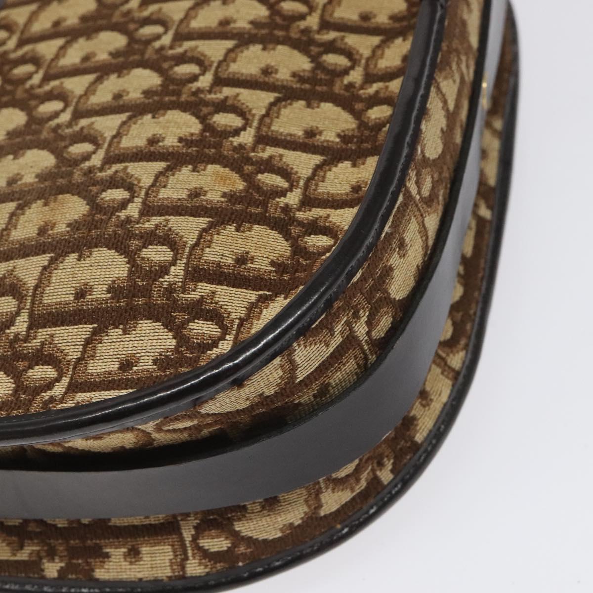 Dior Trotter Brown Canvas Shoulder Bag (Pre-Owned)