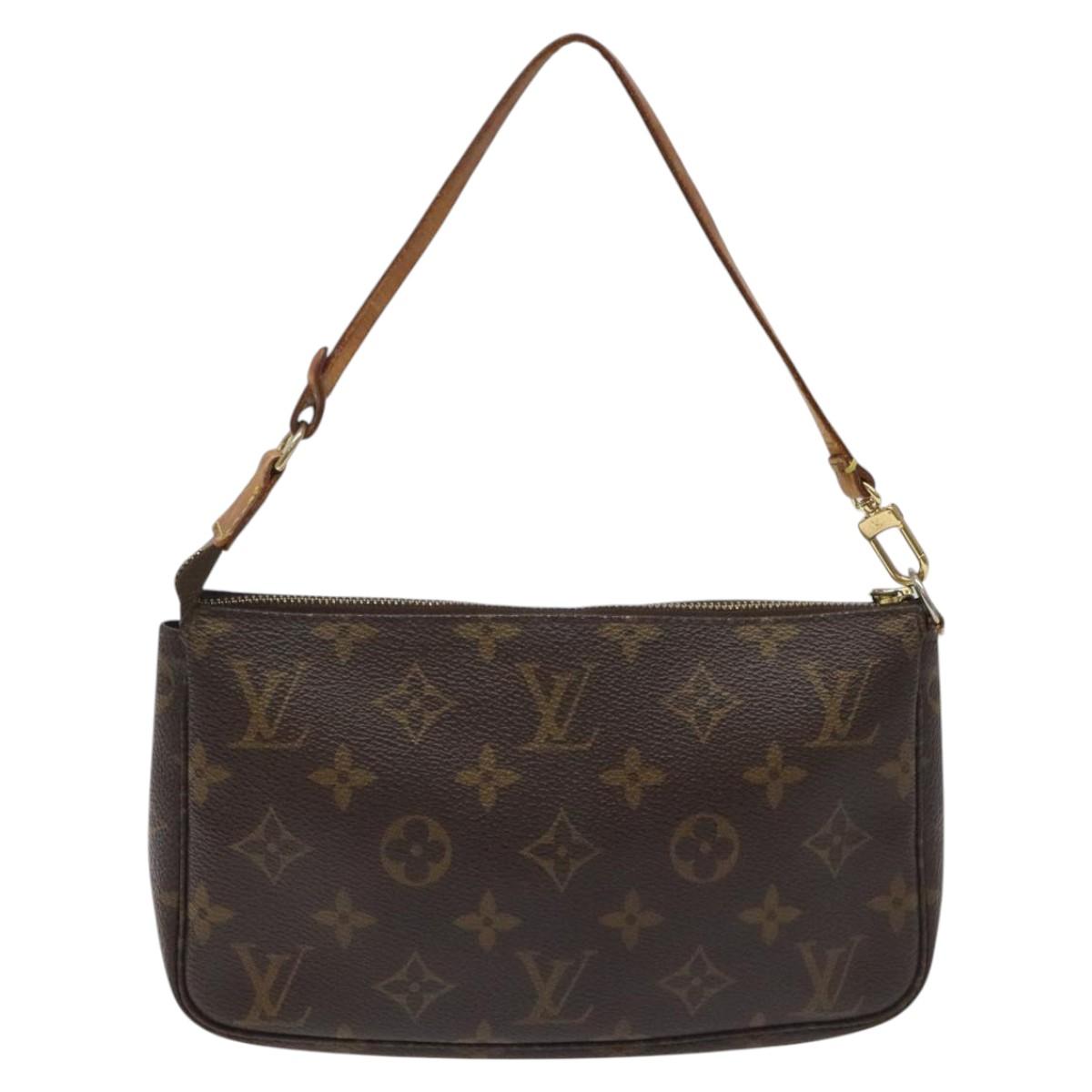 Louis Vuitton Pochette Accessoire Brown Canvas Clutch Bag (Pre-Owned)