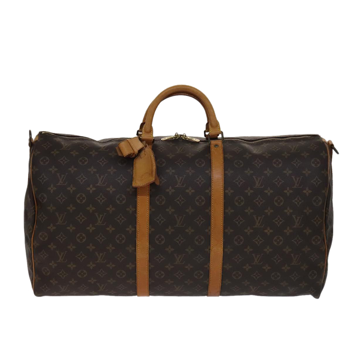 Louis Vuitton Keepall Bandoulière 60 Brown Canvas Travel Bag (Pre-Owned)