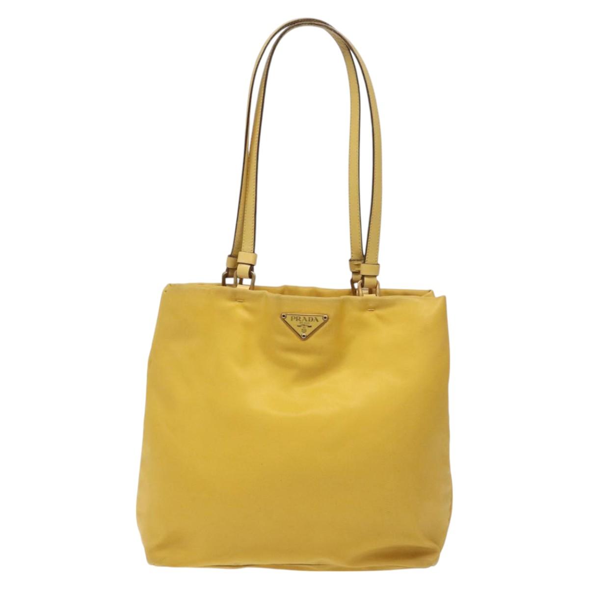 Prada Re-Nylon Yellow Synthetic Tote Bag (Pre-Owned)