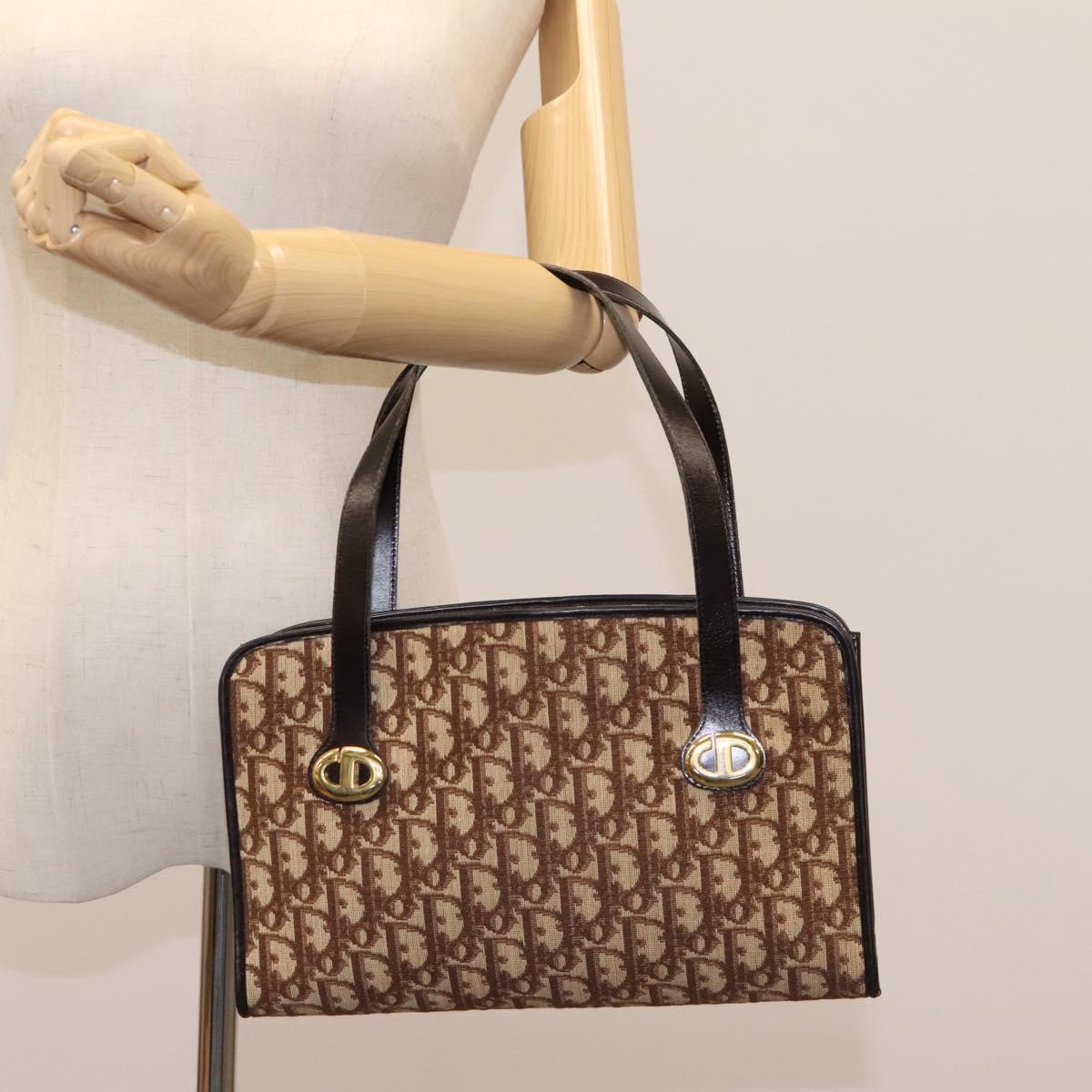 Dior Trotter Brown Canvas Handbag (Pre-Owned)
