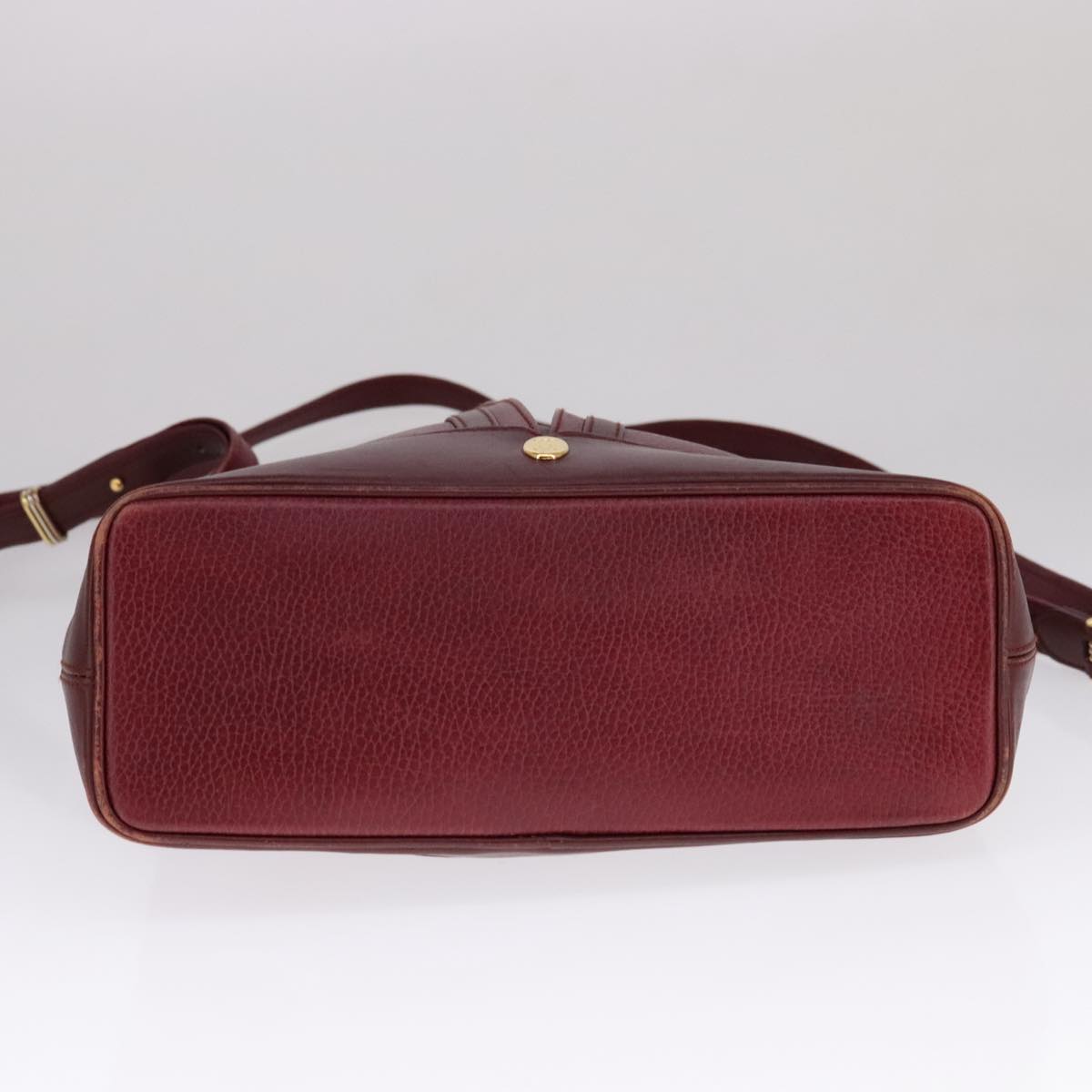 Cartier Must De Cartier Burgundy Leather Shoulder Bag (Pre-Owned)