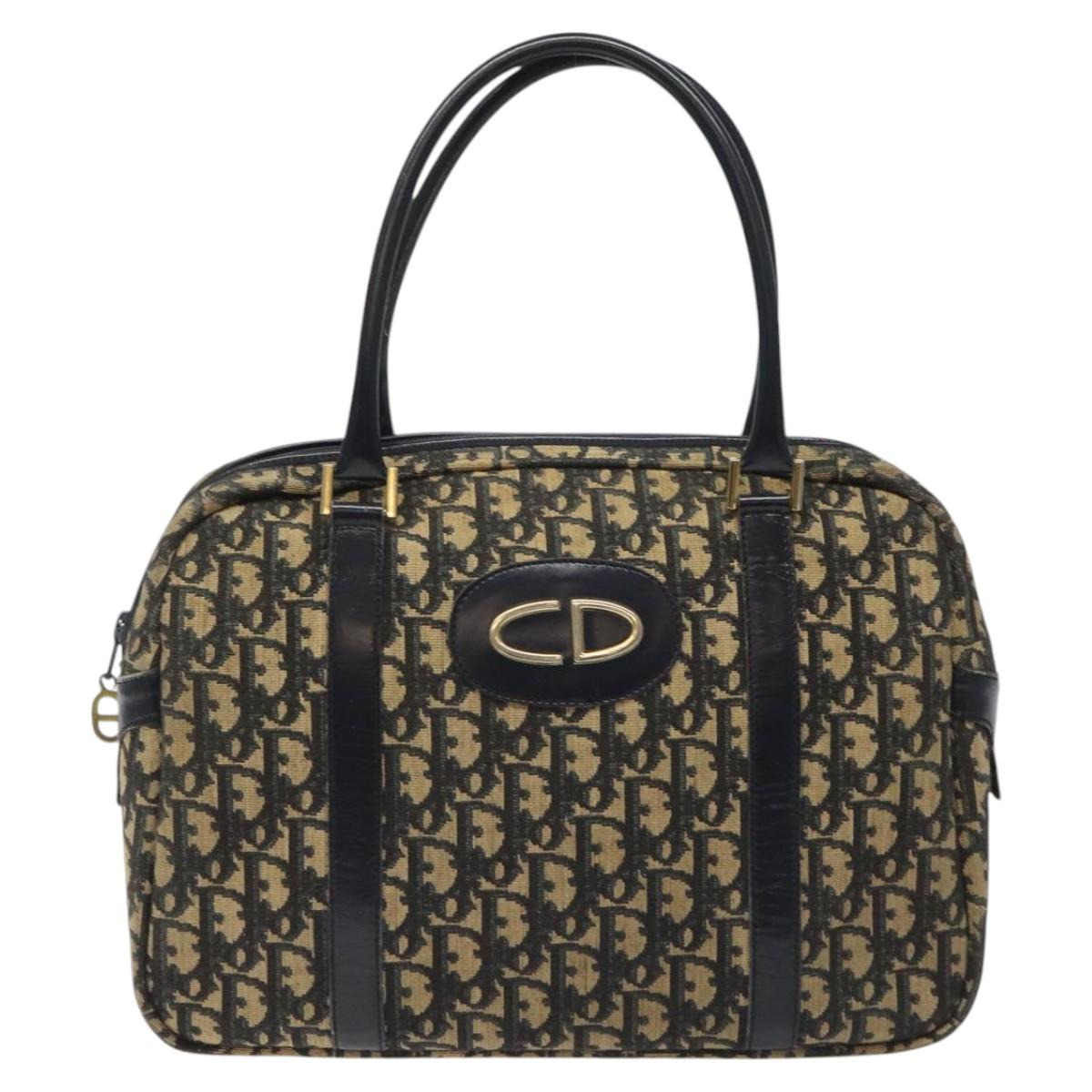 Dior Trotter Navy Canvas Handbag (Pre-Owned)