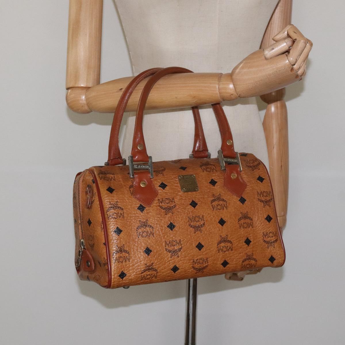 MCM Visetos Brown Canvas Handbag (Pre-Owned)