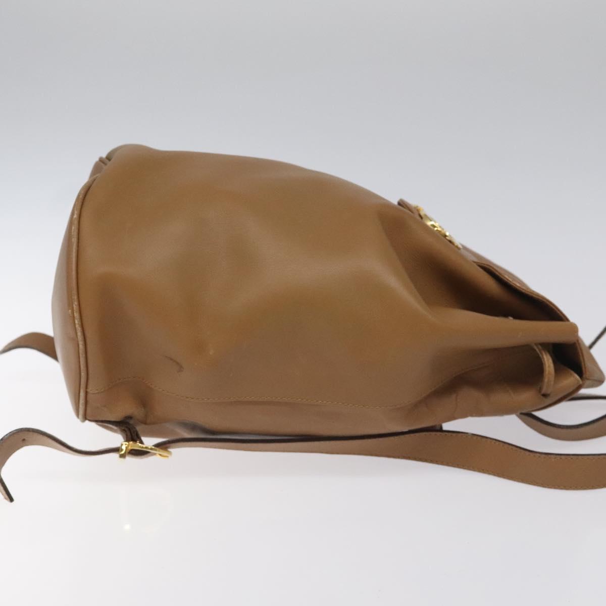 Salvatore Ferragamo Gancini Brown Leather Backpack Bag (Pre-Owned)