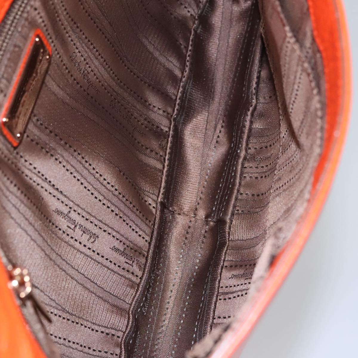 Salvatore Ferragamo Orange Leather Shoulder Bag (Pre-Owned)