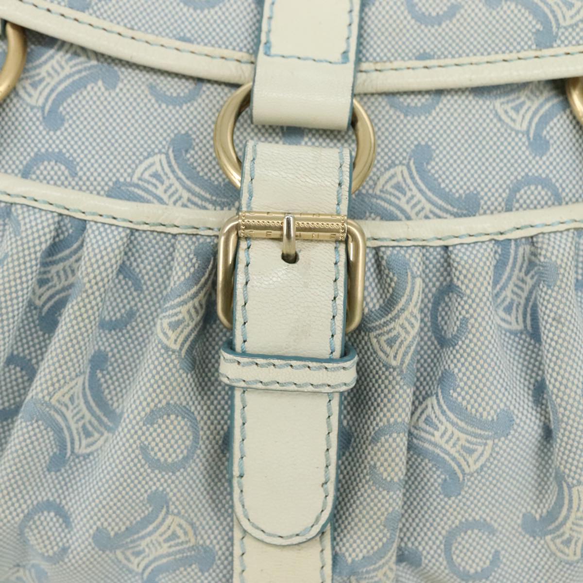 Céline Macadam Blue Canvas Shoulder Bag (Pre-Owned)
