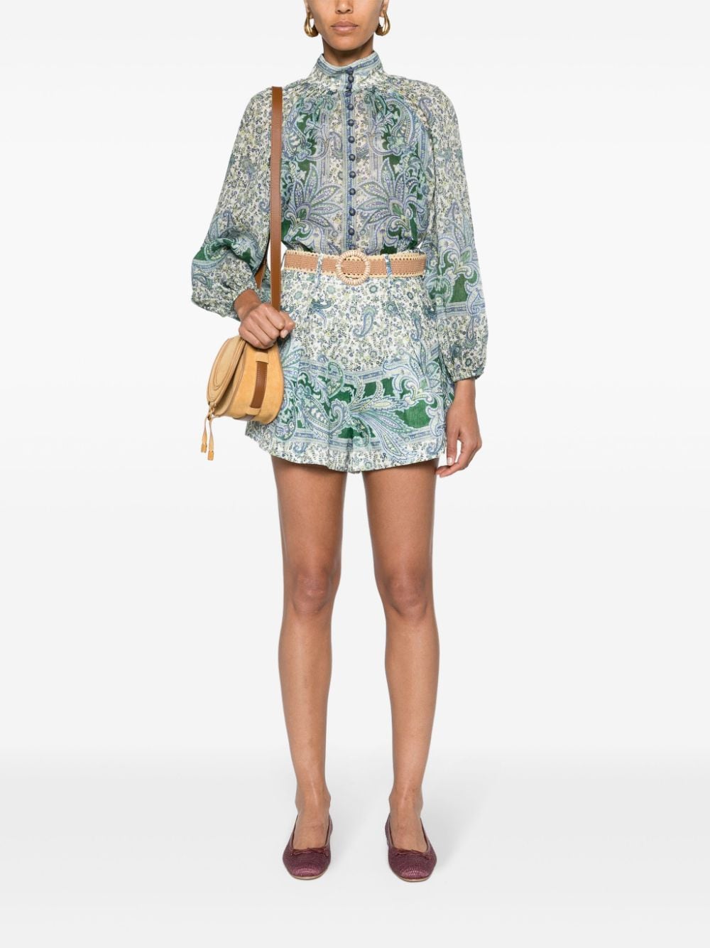 Zimmermann Women's Ottie Tuck Linen Shorts