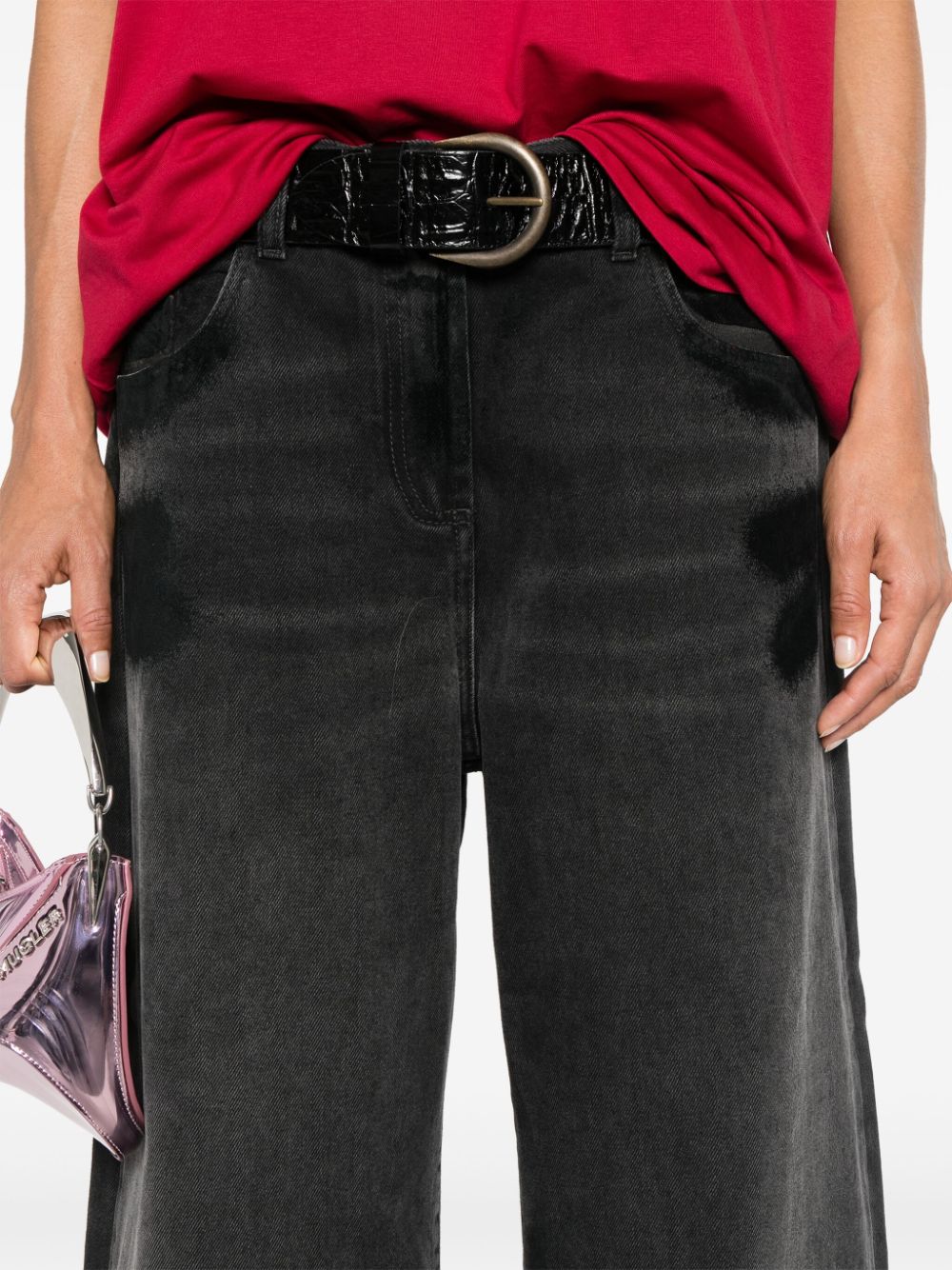 The Attico Women's Wide-Leg Denim Jeans