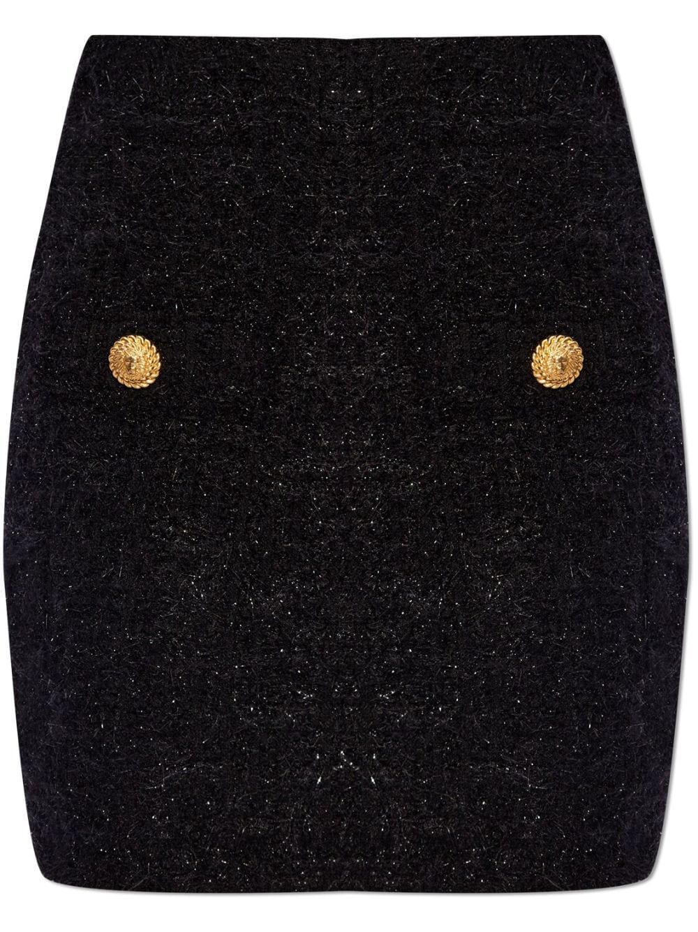 Balmain Women's High-Waisted Bouclé Miniskirt