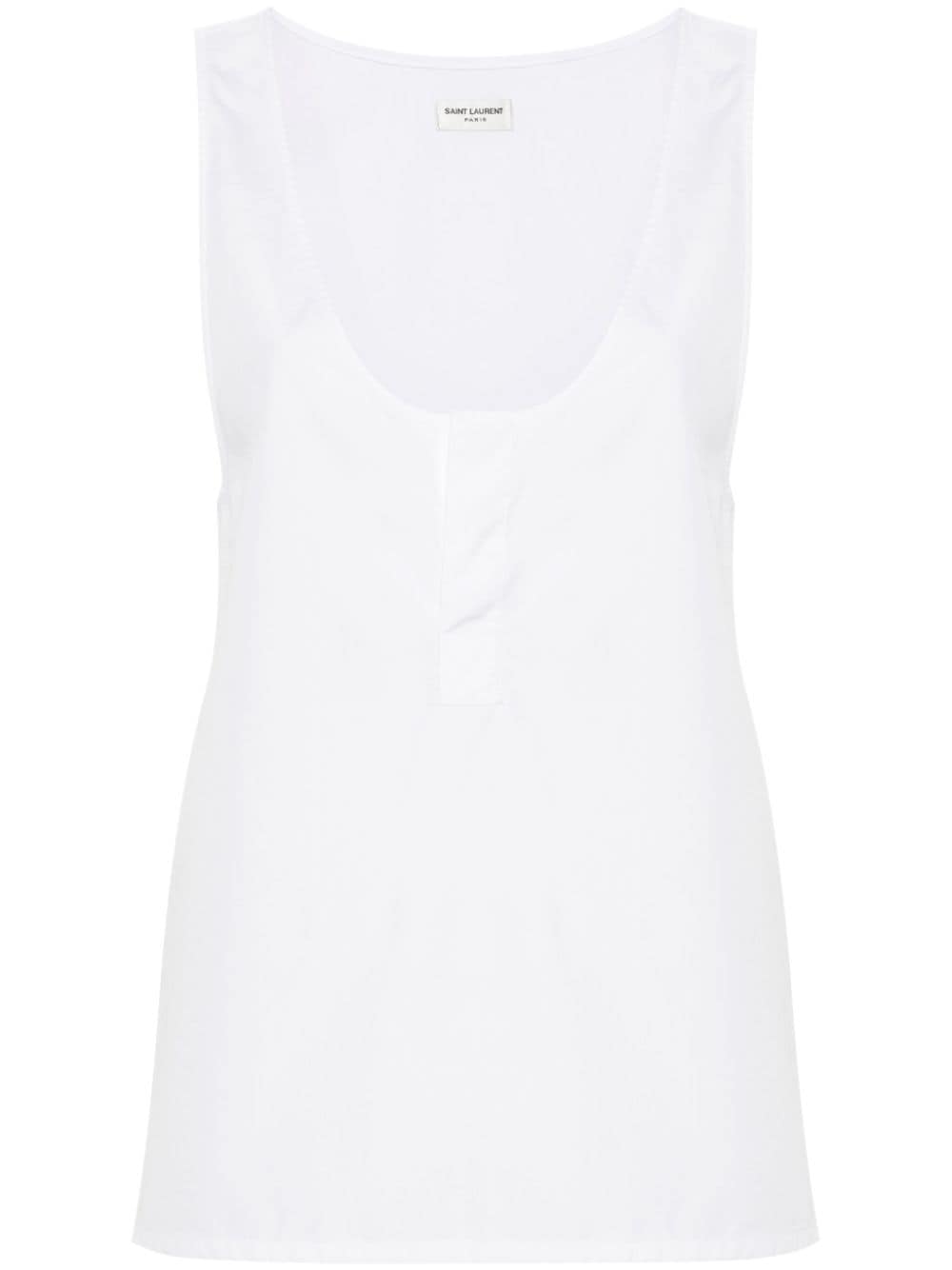 Saint Laurent Women's Semi-Sheer Henley Tank Top