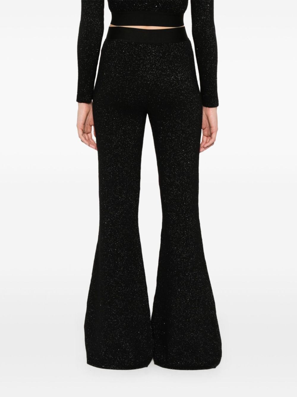 Palm Angels Women's Logo Lurex Flared Trousers
