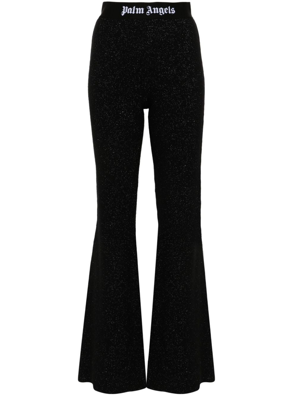 Palm Angels Women's Logo Lurex Flared Trousers