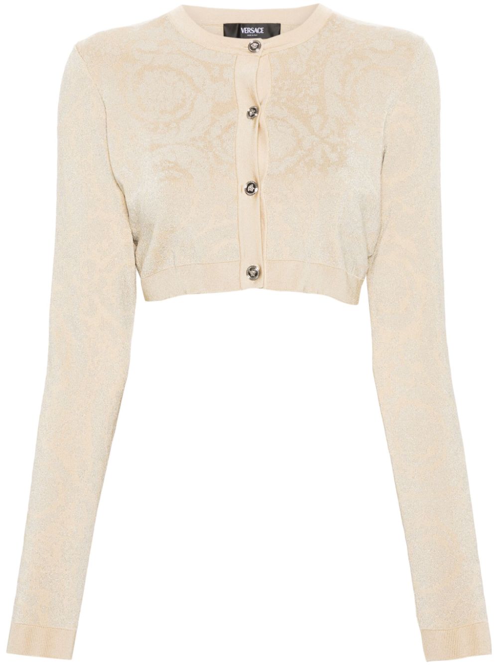 Versace Women's Barocco Lurex Cropped Cardigan