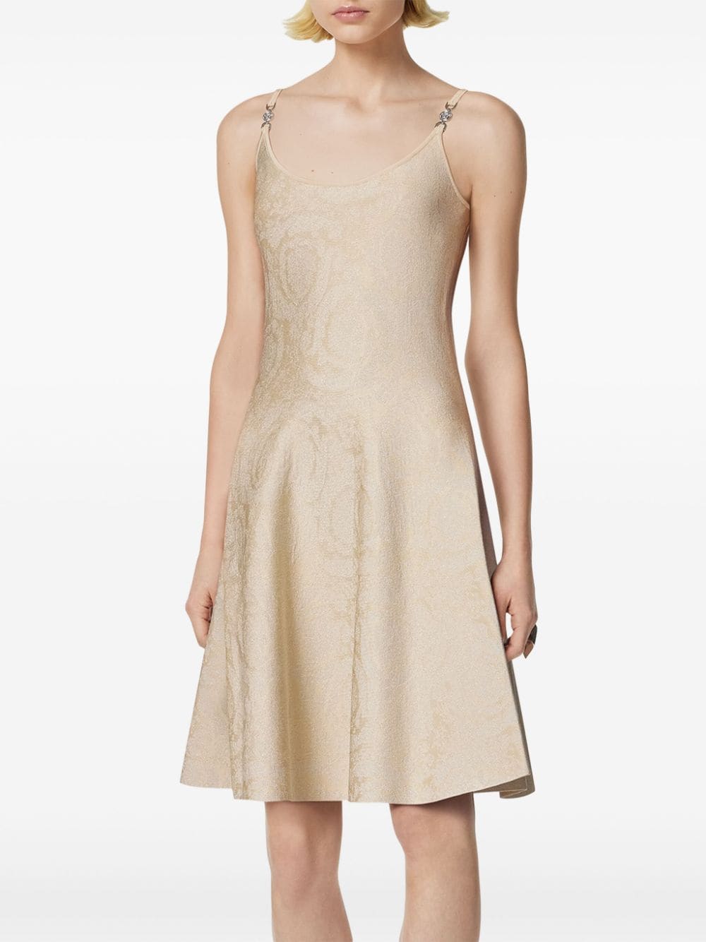 Versace Women's Barocco Jacquard Flared Mini Dress