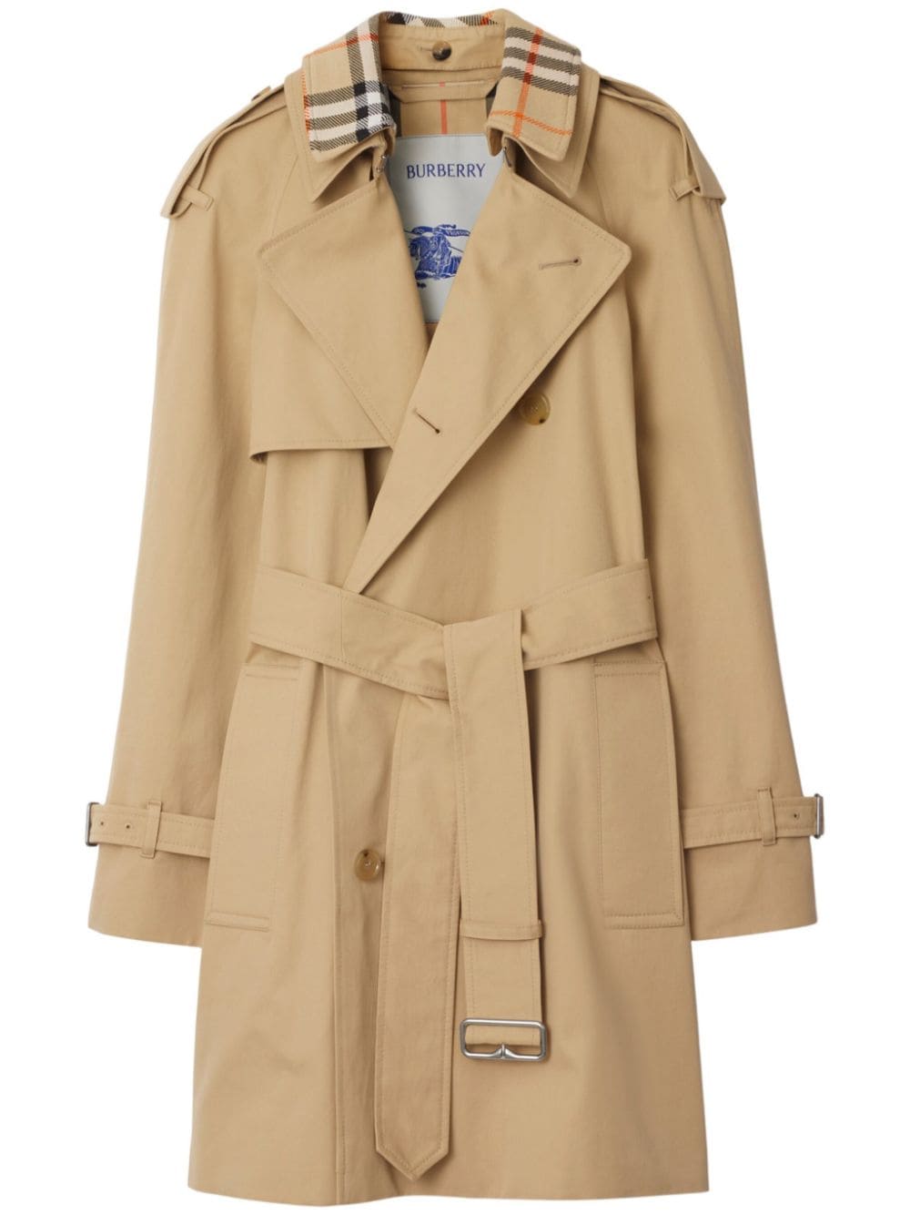 Burberry Women's Trench Coat With Vintage Check Motif