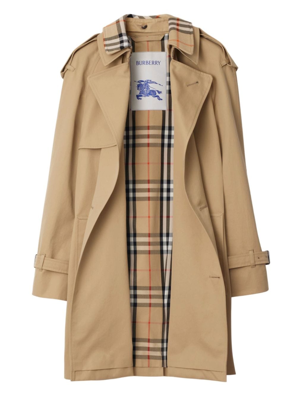 Burberry Women's Trench Coat With Vintage Check Motif