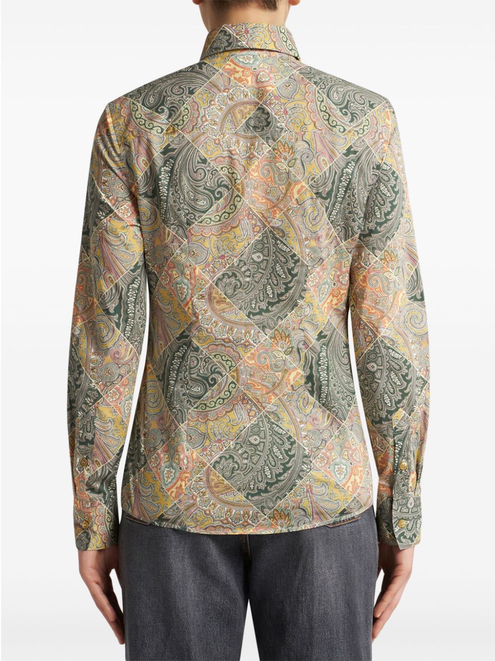 Etro Women's Patchwork-Print Poplin Shirt