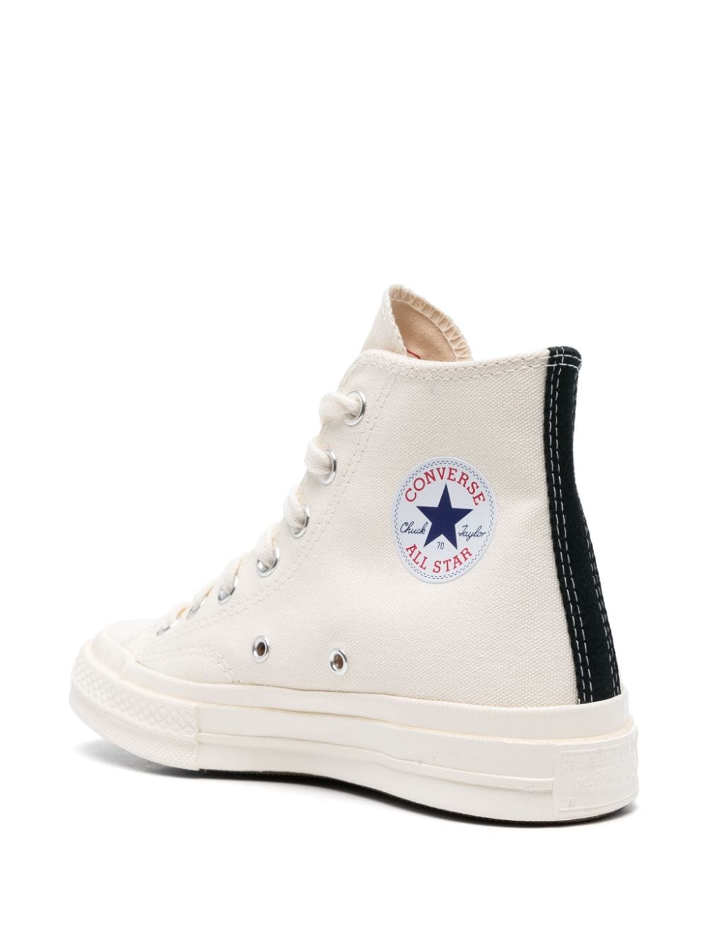 Comme Des Garcons Women's Play X Converse Chuck 70 Cream Sneakers