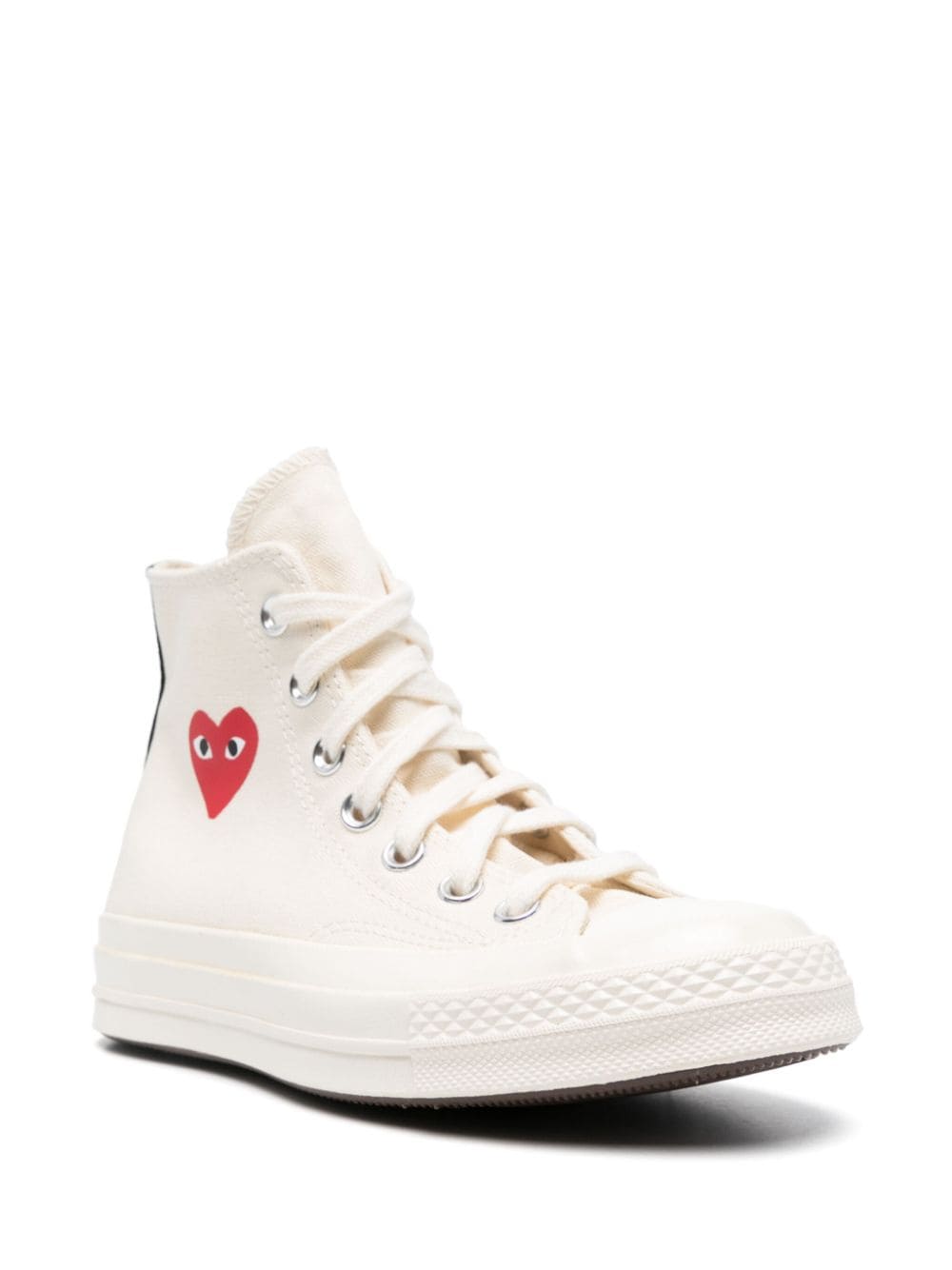 Comme Des Garcons Women's Play X Converse Chuck 70 Cream Sneakers