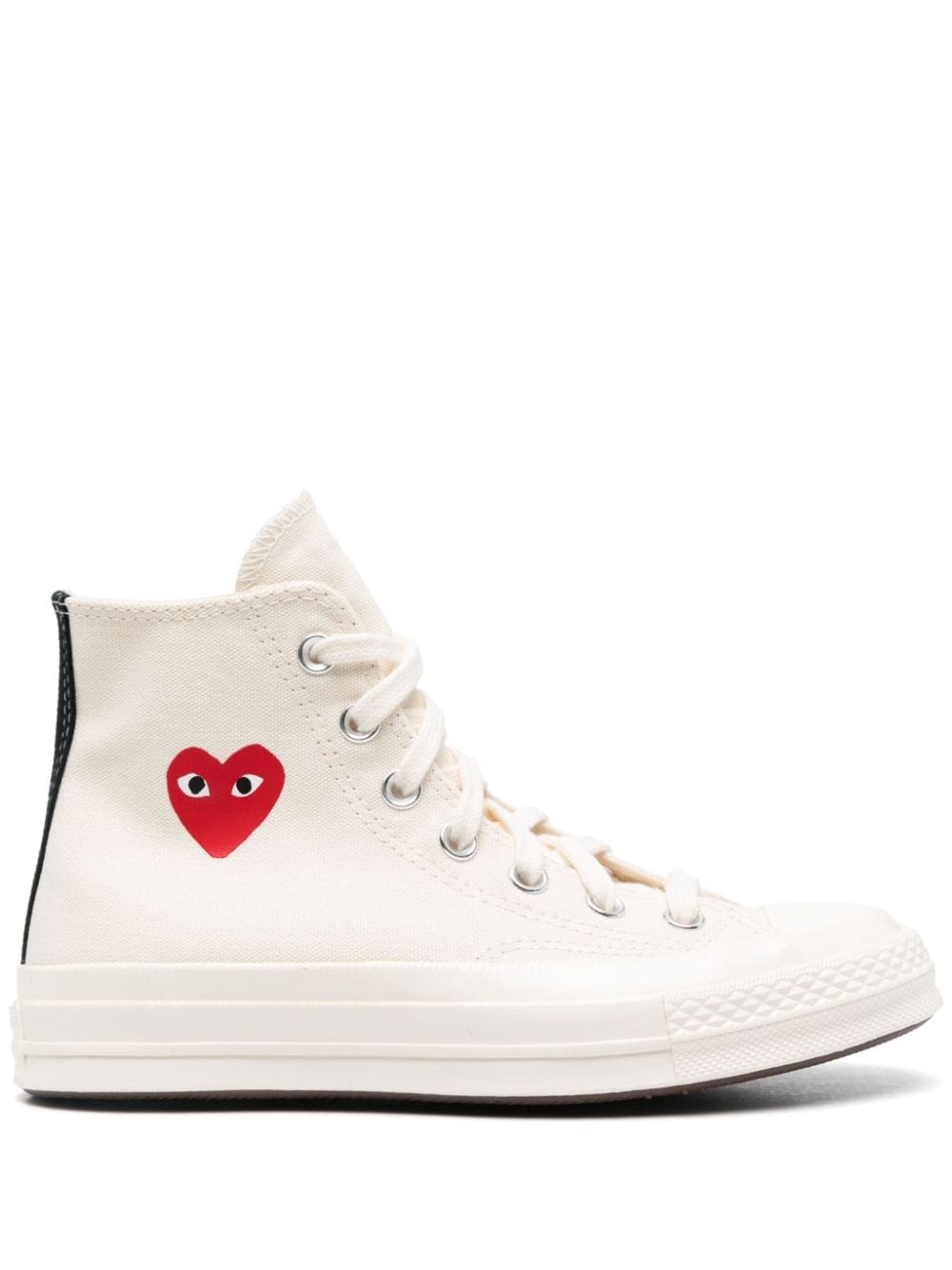 Comme Des Garcons Women's Play X Converse Chuck 70 Cream Sneakers