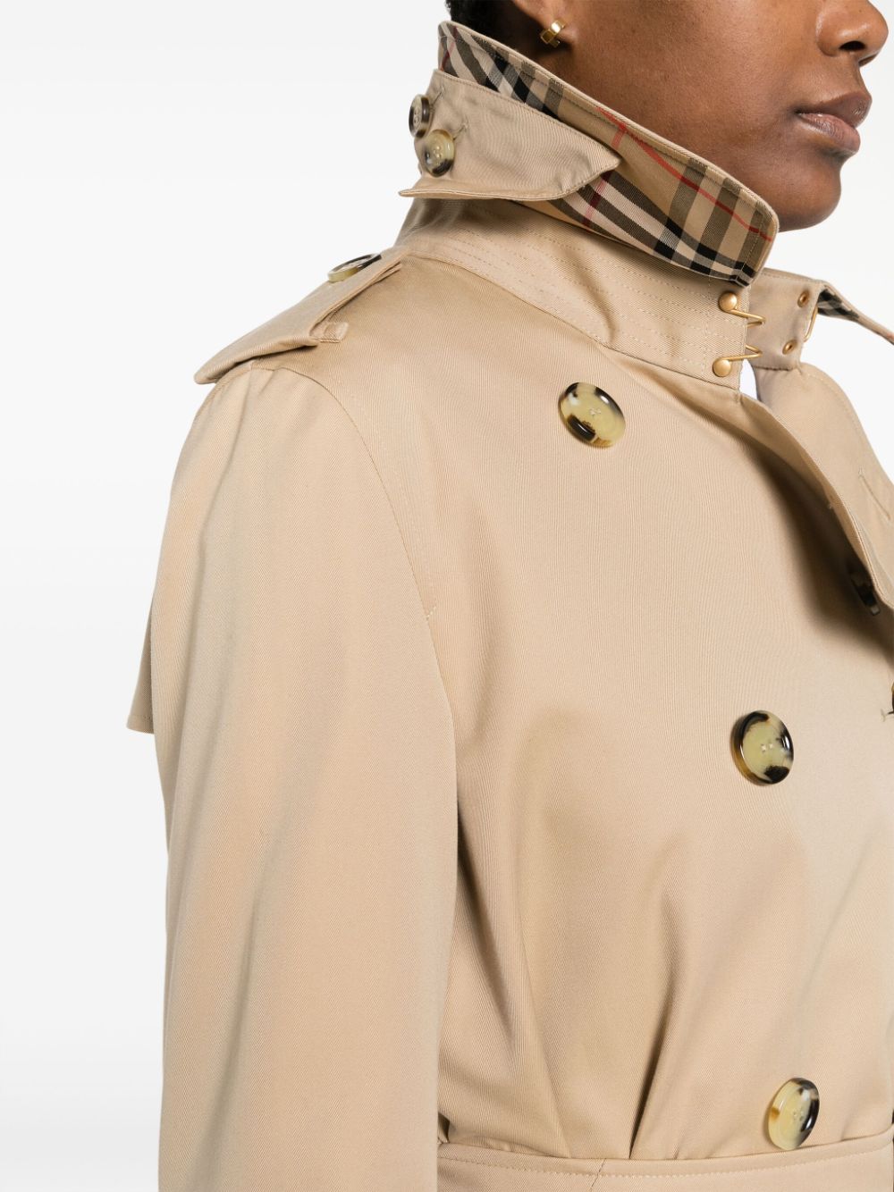 Burberry Women's Short Kensington Heritage Cotton Trench Coat