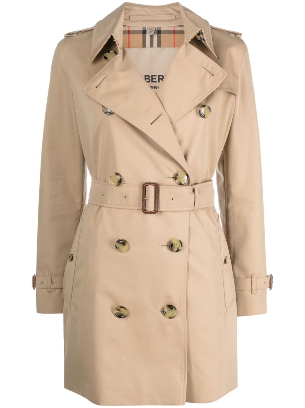 Burberry Women's Short Kensington Heritage Cotton Trench Coat