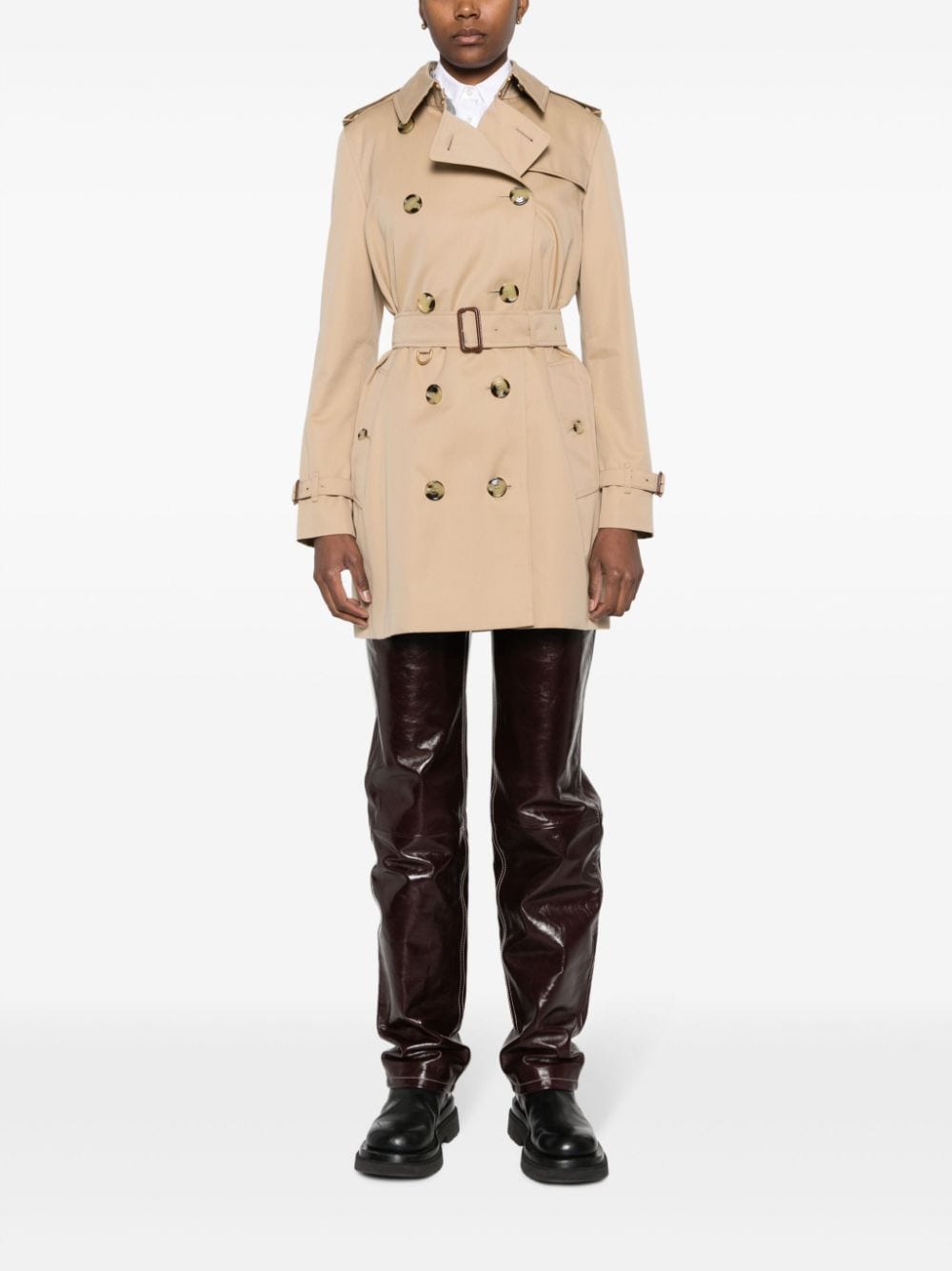 Burberry Women's Short Kensington Heritage Cotton Trench Coat