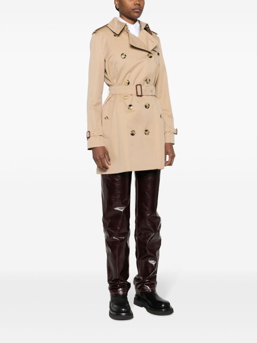 Burberry Women's Short Kensington Heritage Cotton Trench Coat