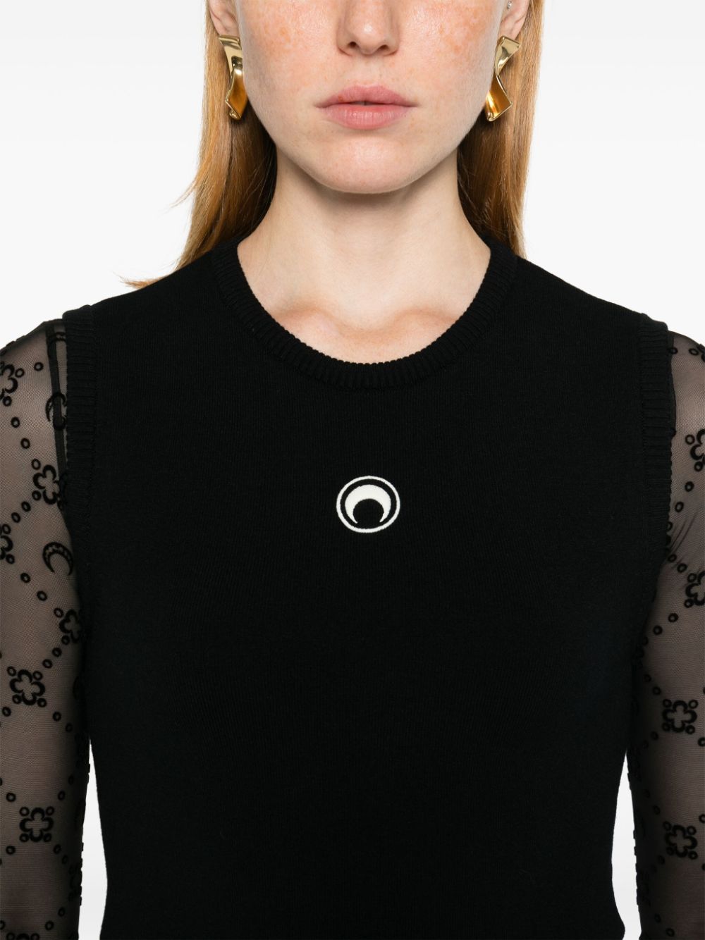 Marine Serre Women's Crescent Moon-Embroidered Tank Top