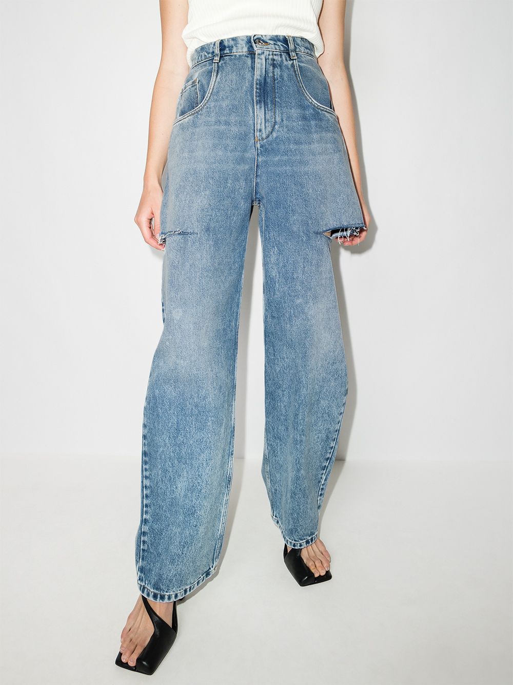 Maison Margiela Women's Distressed Straight-Leg Jeans