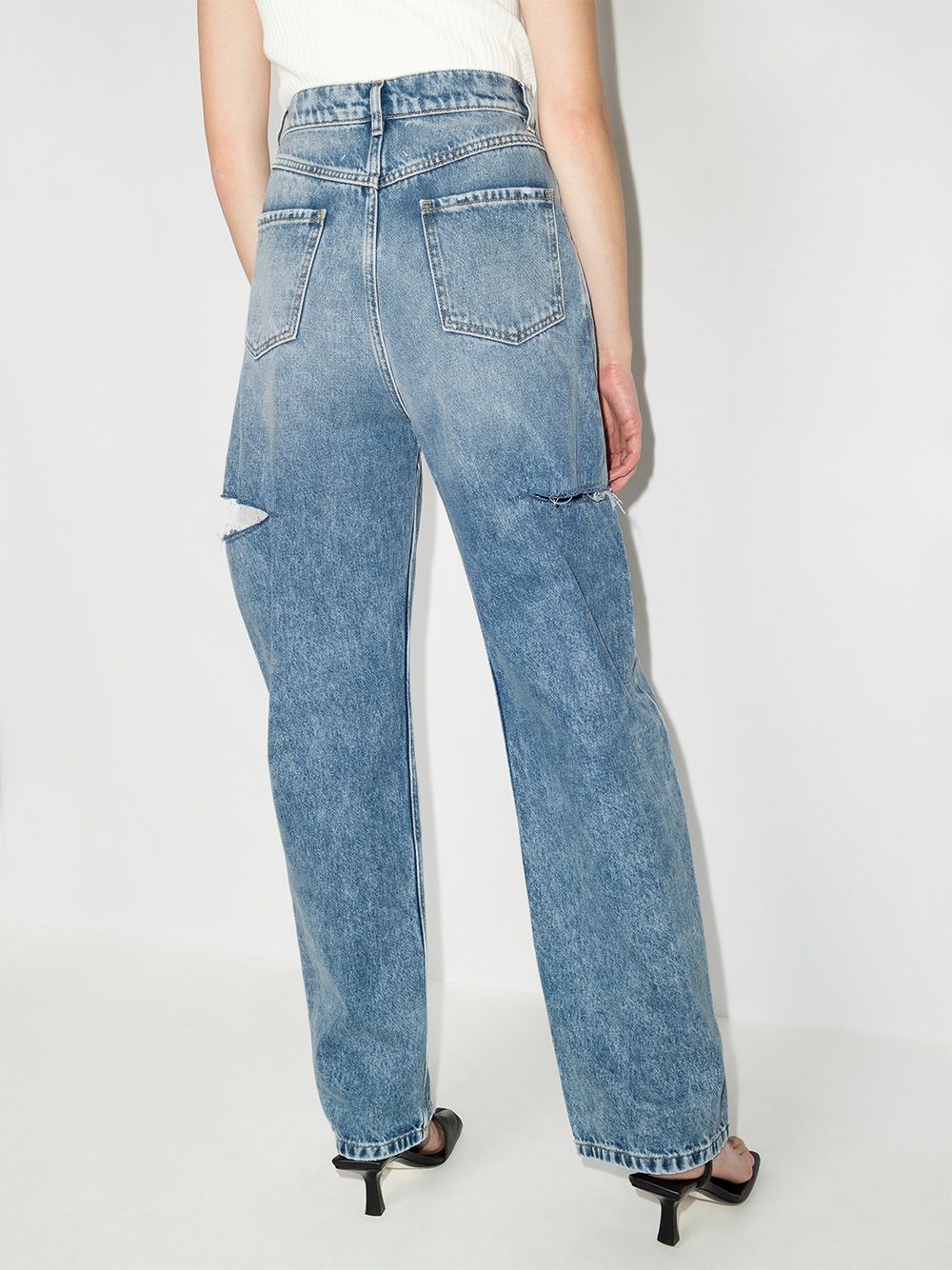Maison Margiela Women's Distressed Straight-Leg Jeans