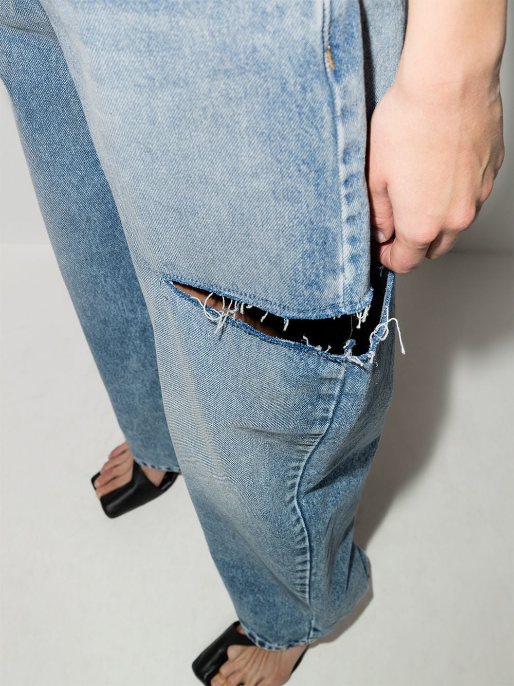 Maison Margiela Women's Distressed Straight-Leg Jeans