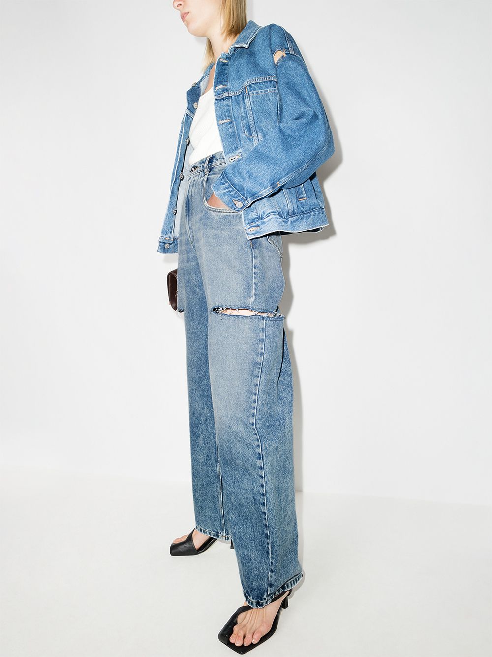 Maison Margiela Women's Distressed Straight-Leg Jeans