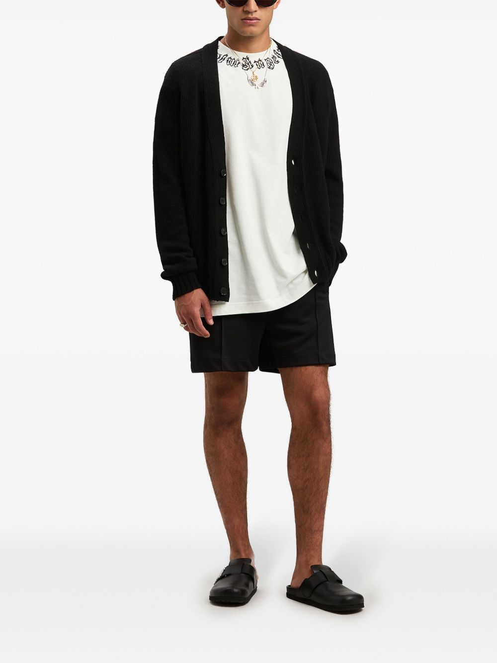 Palm Angels Men's Curved Logo Track Shorts