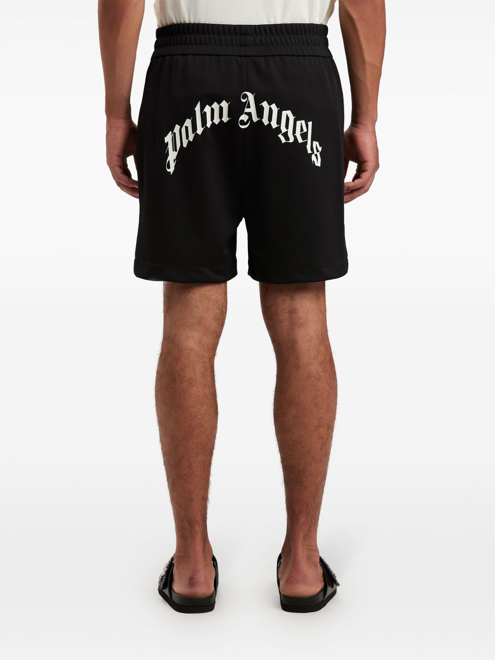 Palm Angels Men's Curved Logo Track Shorts