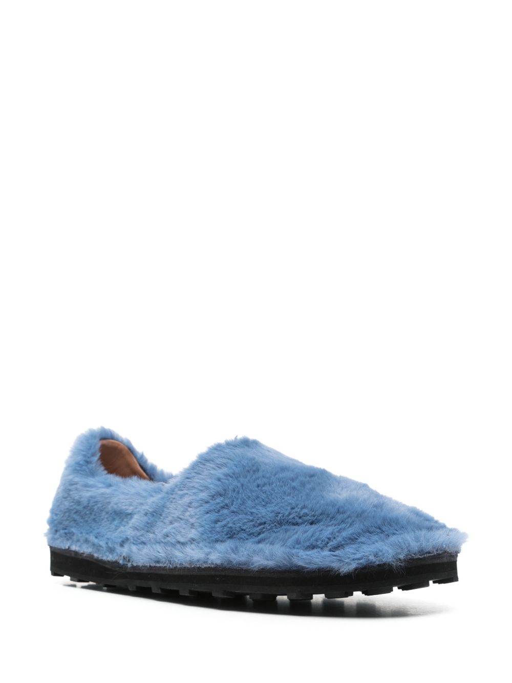 Marni Men's Blue Faux Fur Slip-On Loafers