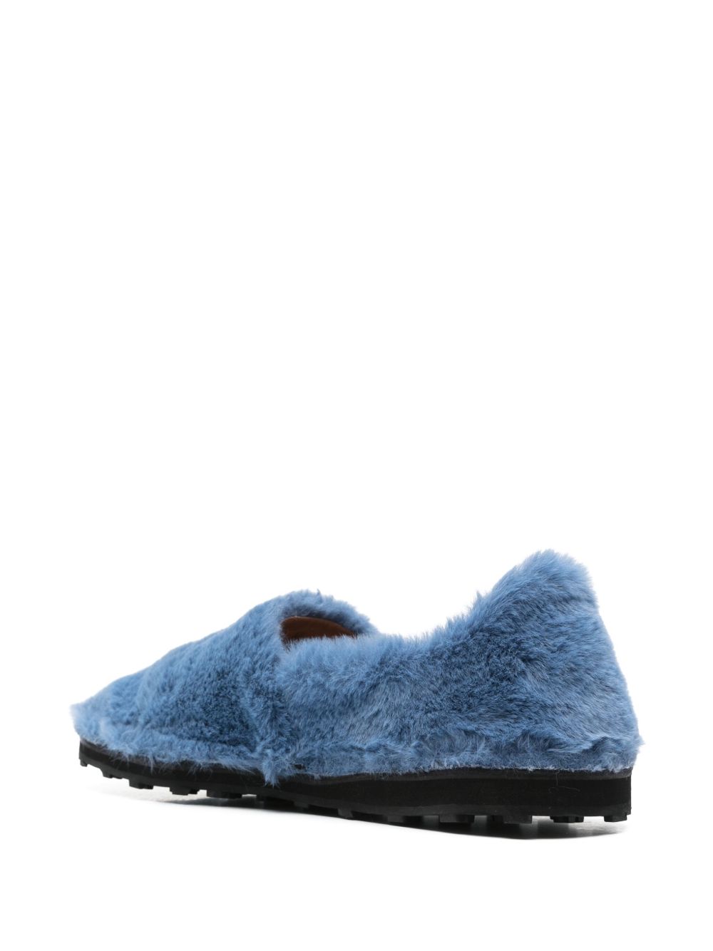 Marni Men's Blue Faux Fur Slip-On Loafers