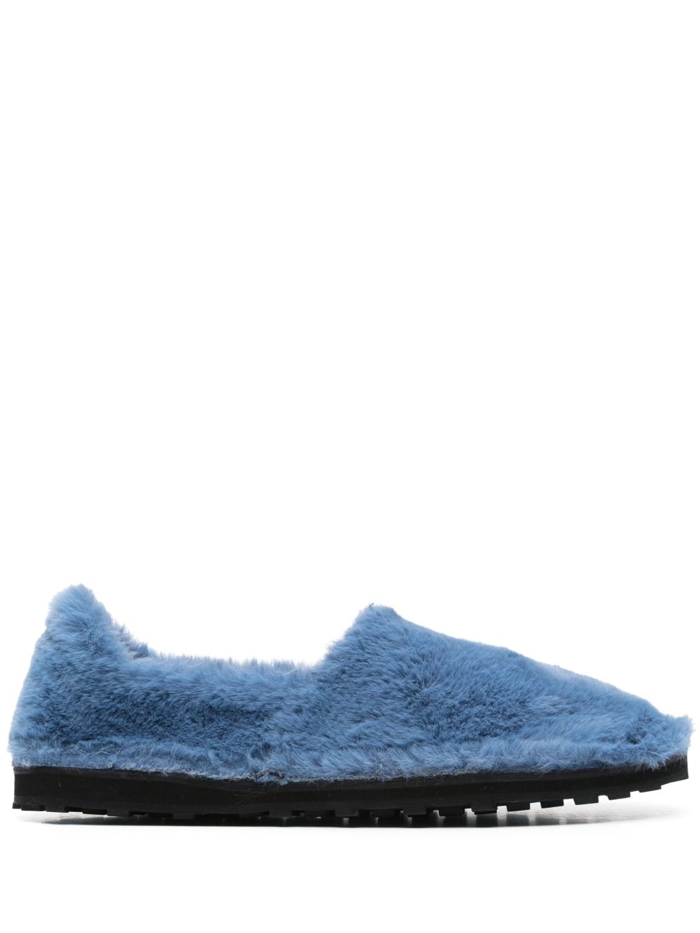 Marni Men's Blue Faux Fur Slip-On Loafers