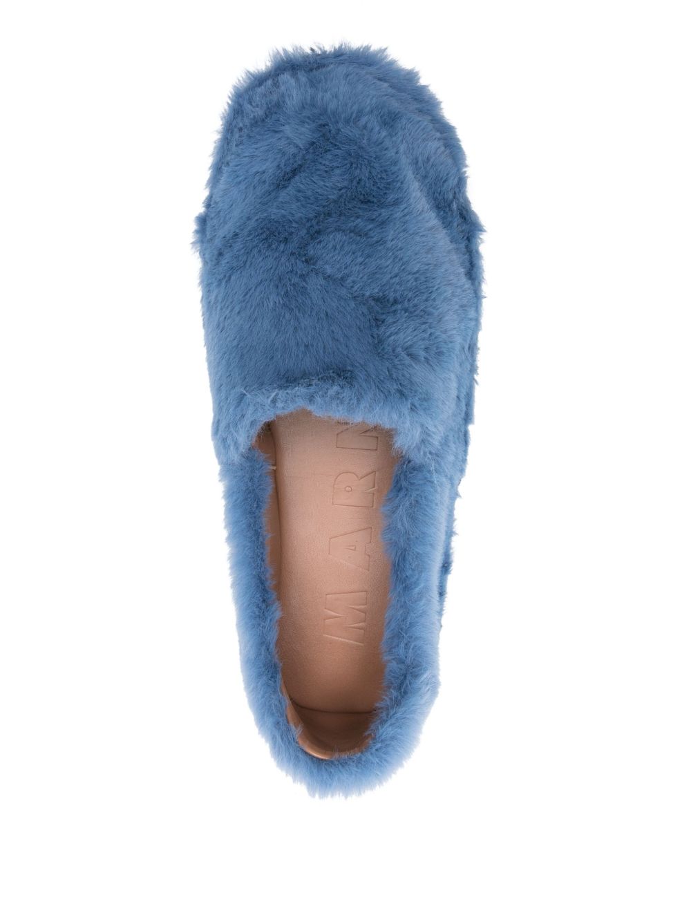 Marni Men's Blue Faux Fur Slip-On Loafers