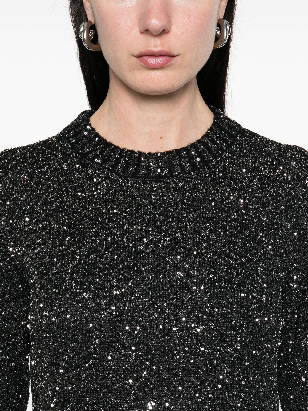 Golden Goose Women's Wool Blend Cropped Sweater With All-Over Sequins