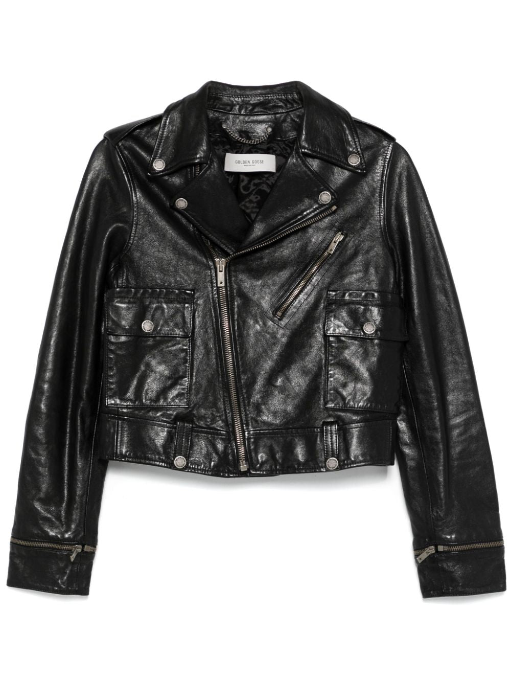 Golden Goose Women's Leather Jacket With Shiny Effect