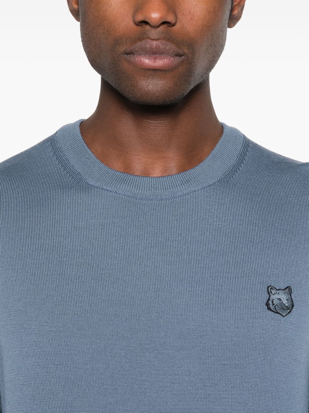 Maison Kitsune Bold Fox Head Applique Sweater