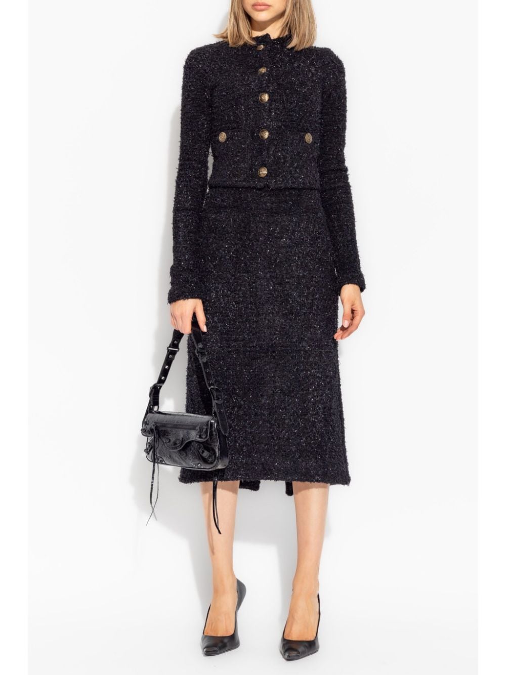 Balenciaga Women's Tweed Midi Skirt